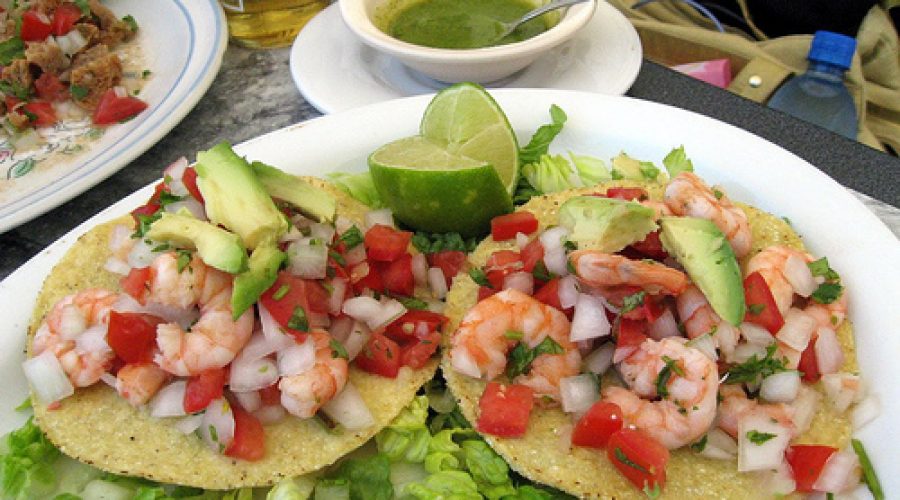 Receta Tostadas de Camarón en Tequila